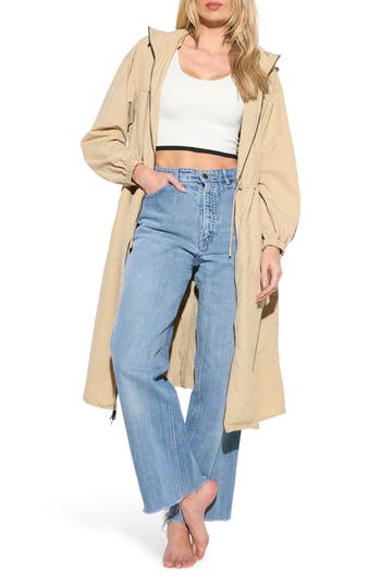 Spiritual Gangster Delancey Trench Coat With Hood In Brown