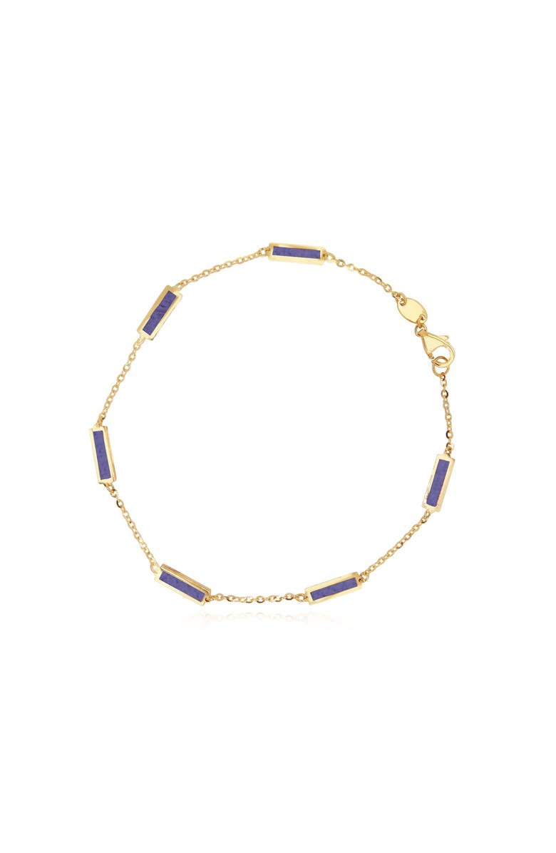 The Lovery Fine Jewelry Amethyst Bar Chain Bracelet, Main, color, Purple