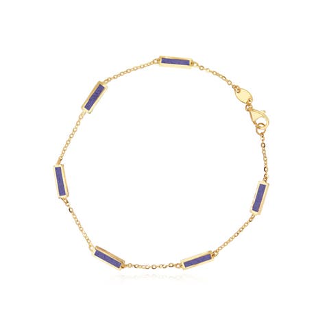 Amethyst Bar Chain Bracelet