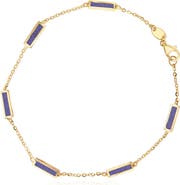 The Lovery Fine Jewelry Amethyst Bar Chain Bracelet