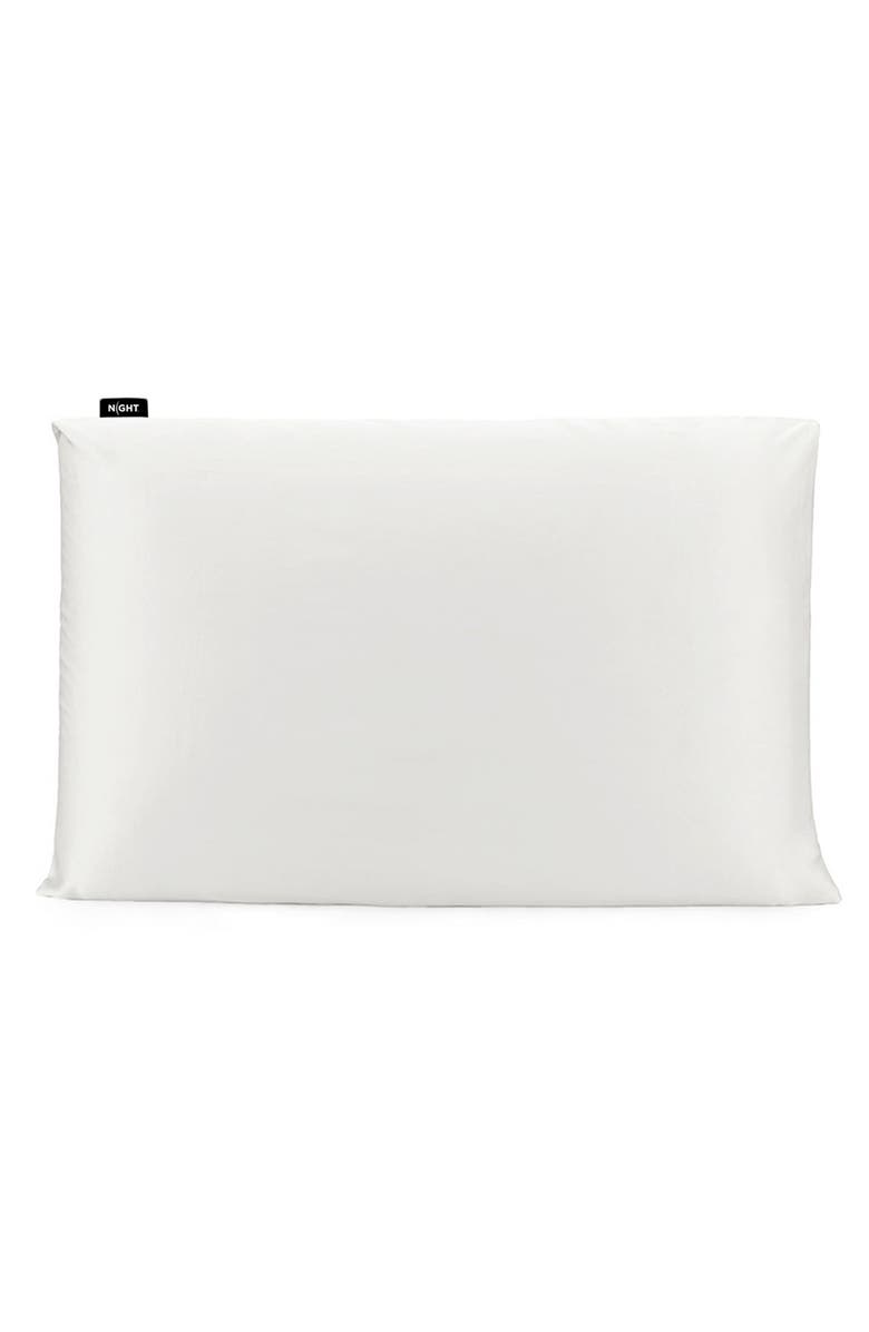 NIGHT Trisilk<sup>™</sup> Stretch Silk Pillowcase, Main, color, White