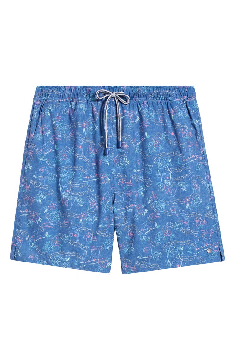 Peter Millar Rain Forest Swim Trunks, Alternate, color, Windsor Blue