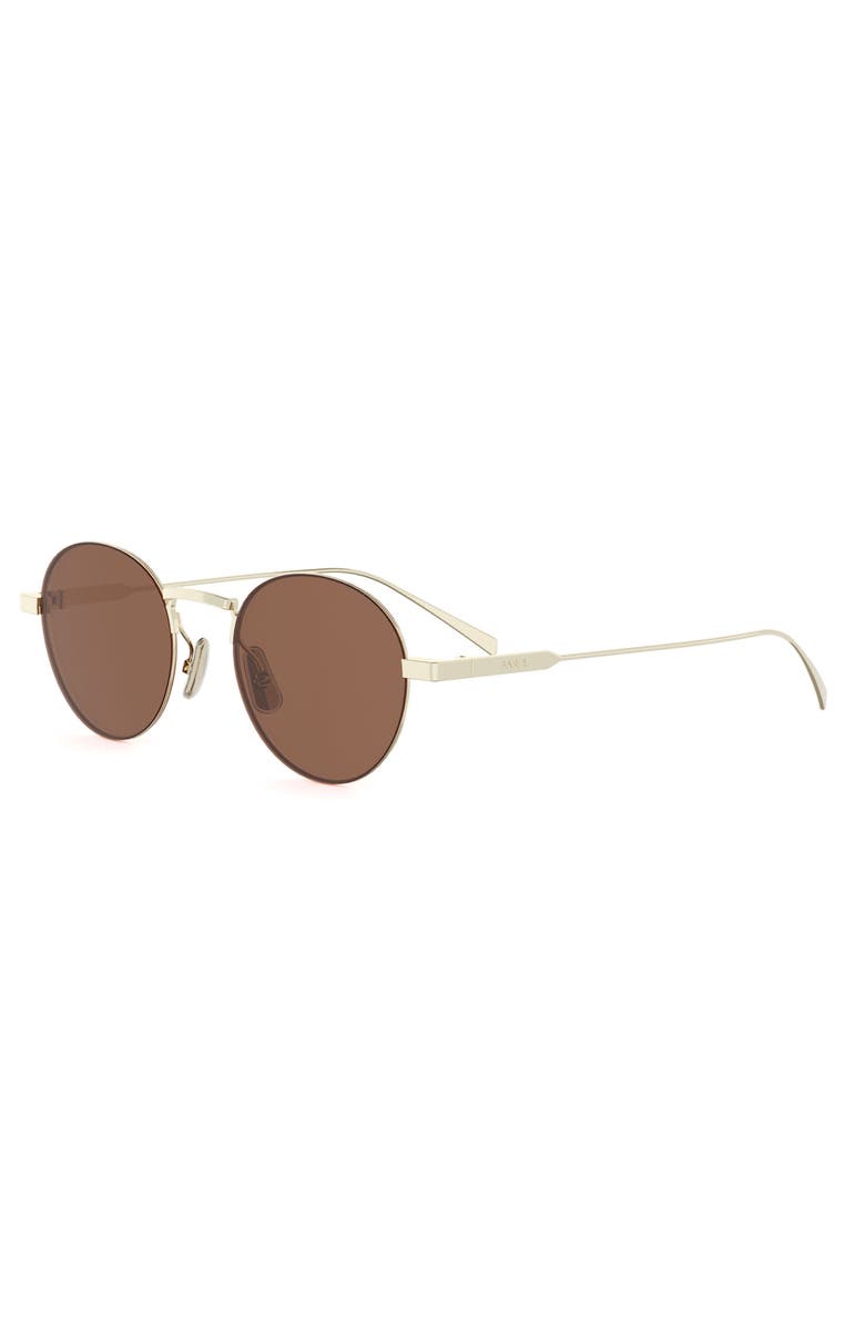 CELINE 49mm Small Round Sunglasses, Alternate, color, Gold / Brown