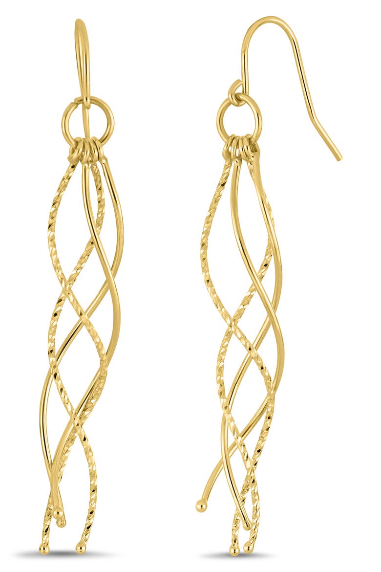 14K Yellow Gold Textured Bar Drop Earrings, Main, color, 14KY