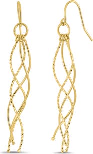 Bony Levy 14K Yellow Gold Textured Bar Drop Earrings