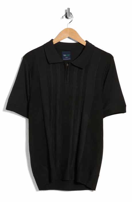 TOM BAINE Half Zip Knit Polo Sweater
