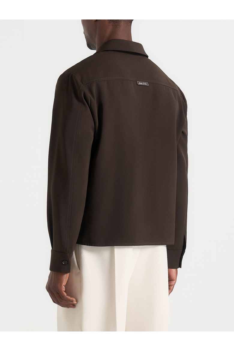 Valen Applique Detail Long Sleeve Shirt, Alternate, color, Brown