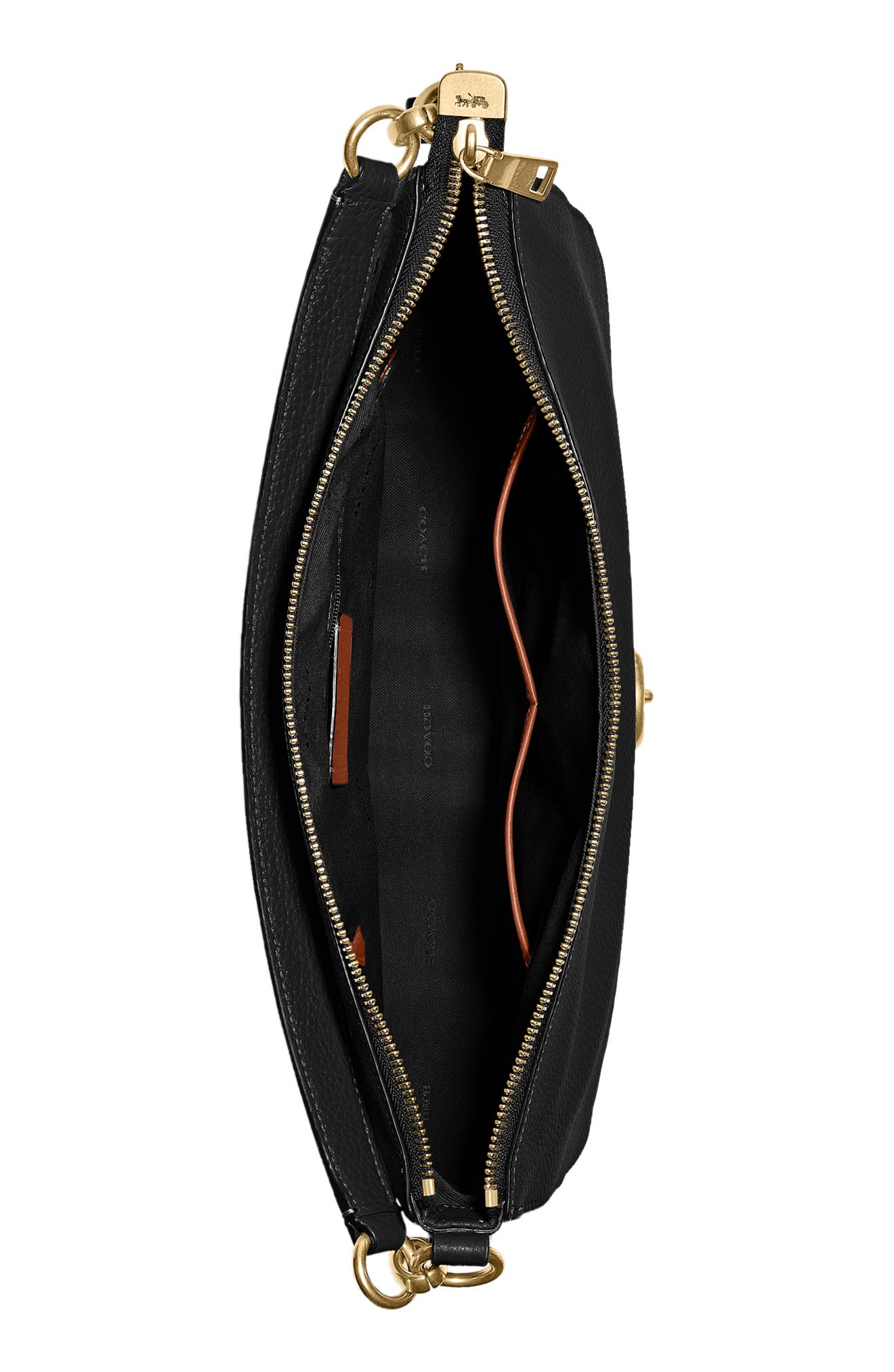 Polished Pebble Leather Shoulder Bag (Nordstrom Exclusive), Alternate, color, B4/ BLACK