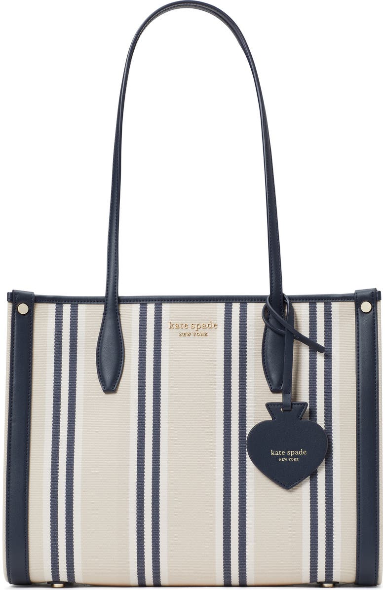 Kate Spade New York market sam stripe medium canvas tote, Main, color,
