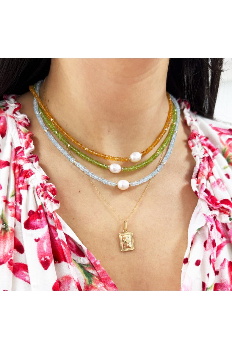 Gold Sun Tag Necklace, Alternate, color, Yellow Gold