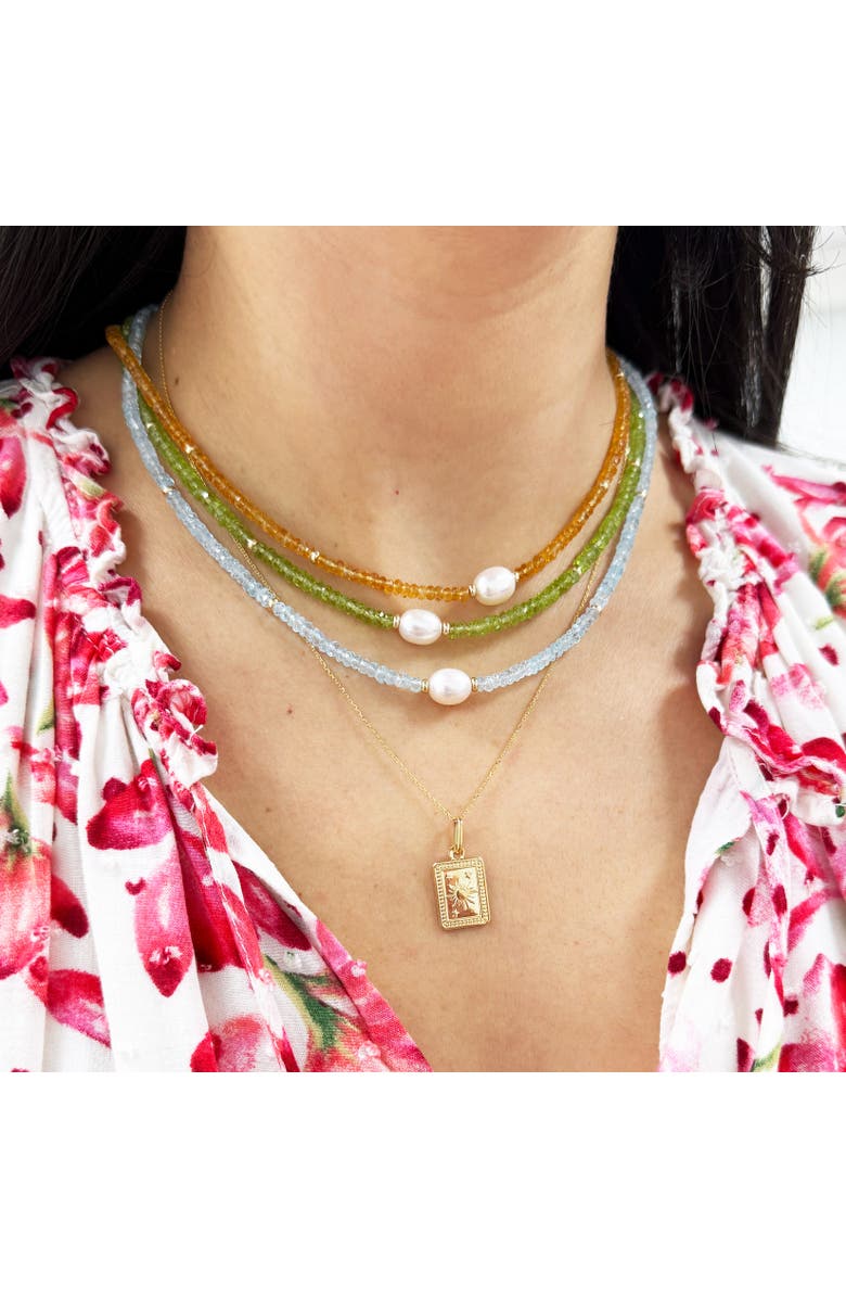 The Lovery Fine Jewelry Gold Sun Tag Necklace, Alternate, color, Yellow Gold