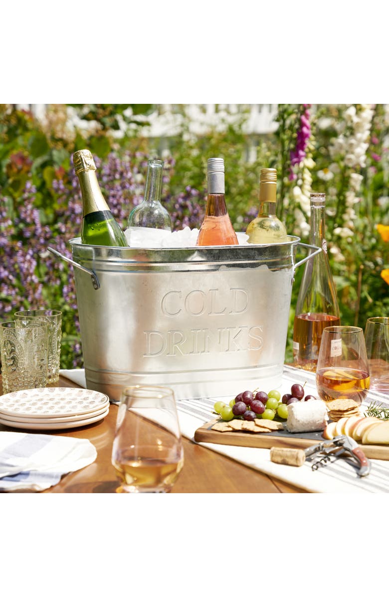 TWINE Cold Beverages Galvanized Metal Beverage Tub, Alternate, color, Silver