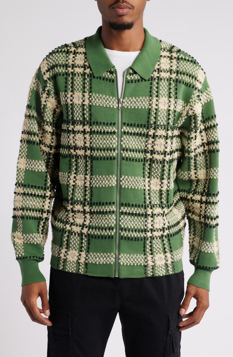 PacSun Plaid Zip Cardigan, Alternate, color, 