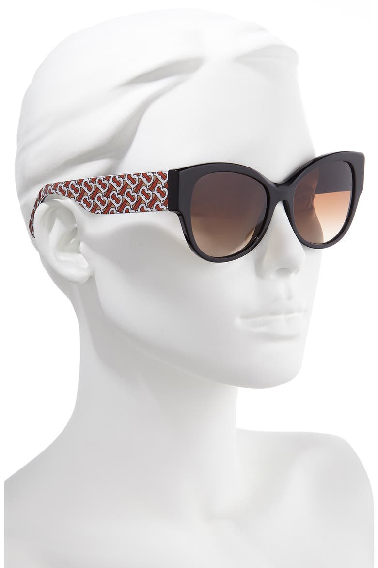 54mm Butterfly Sunglasses, Alternate, color, BLACK/ PRINT/ HAVANA GRAD