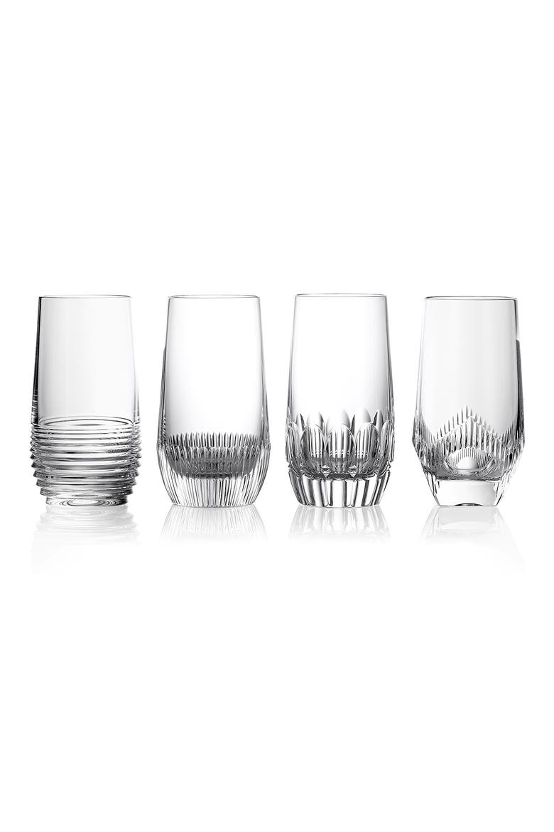 Mixology Mixed Set of 4 Highball Glasses, Main, color, NO COLOR
