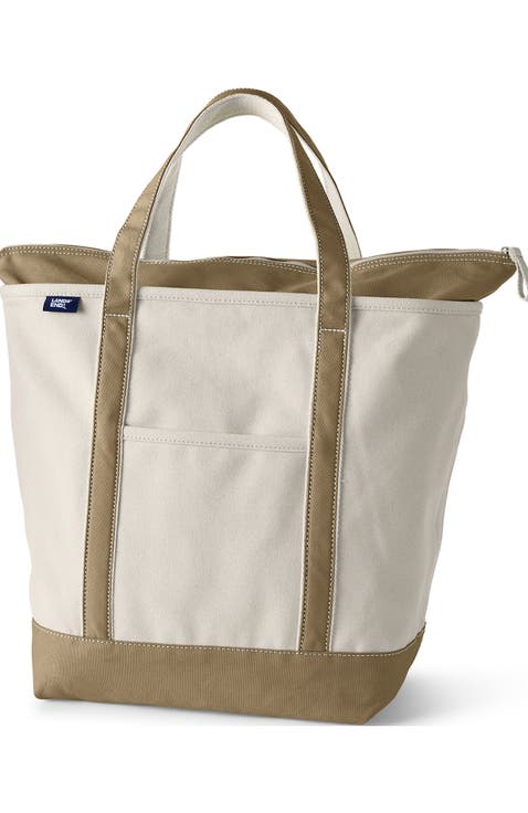 Zip Top Canvas Tote Bag