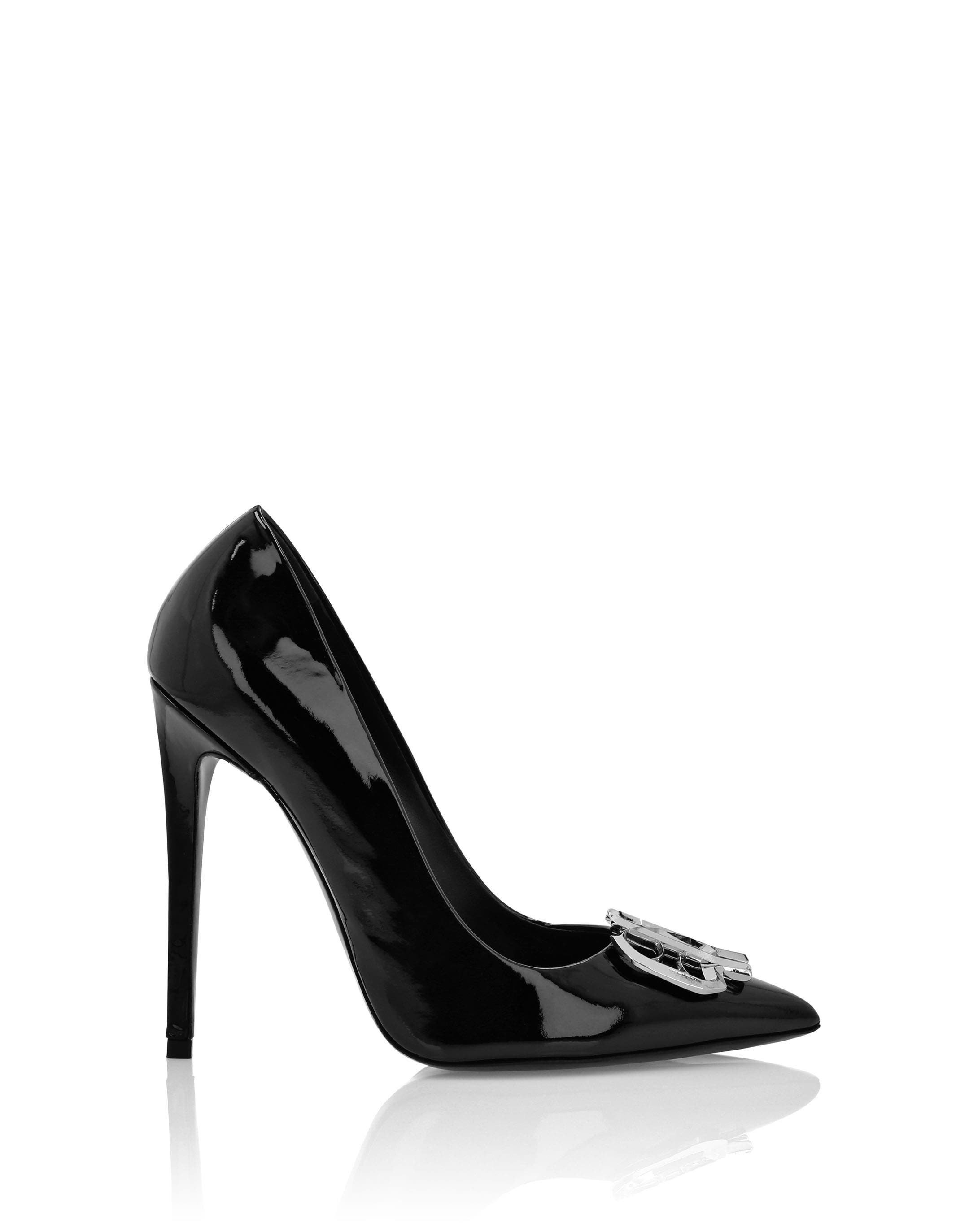 Patent Leather High Heels Gothic Plein Women, Alternate, color, black