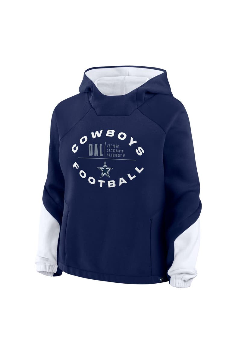 Women's Fanatics Navy Dallas Cowboys Oversized Redzone Bubble Screen Pullover Hoodie, Alternate, color, Navy