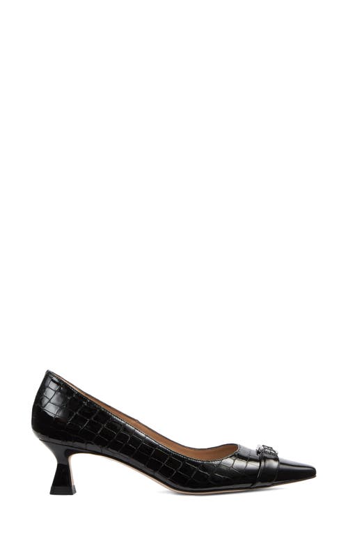 Lk Bennett Jen Croc Embossed Pointed Toe Pump In Multi