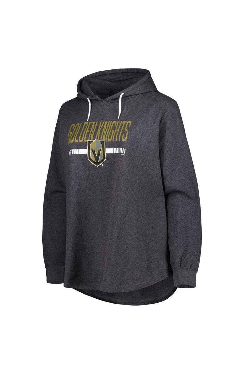 PROFILE Women's Heather Charcoal Vegas Golden Knights Plus Size Fleece Pullover Hoodie, Alternate, color, 