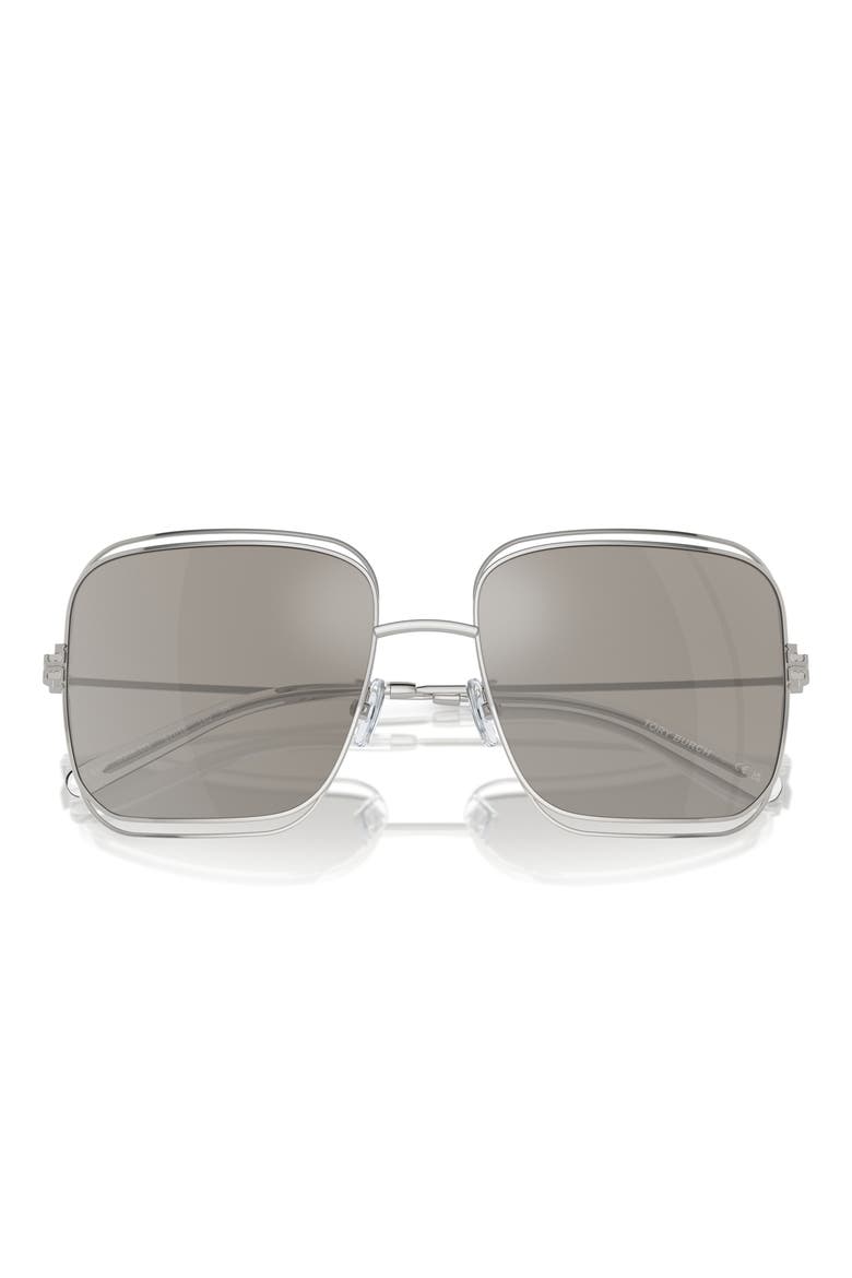 57mm Eleanor Square Sunglasses, Alternate, color, SILVER
