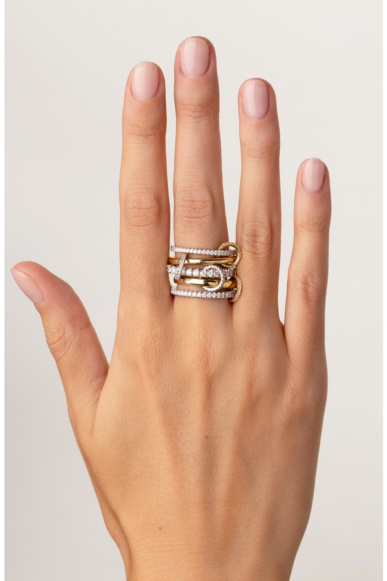 Alia Diamond Linked Ring, Alternate, color, 18K GOLD/ DIAMONDS