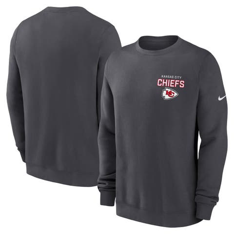 Men's Nike Anthracite Kansas City Chiefs Primetime Club Fleece Pullover Sweatshirt