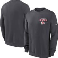 Nike Men's Nike Anthracite Kansas City Chiefs Primetime Club Fleece Pullover Sweatshirt
