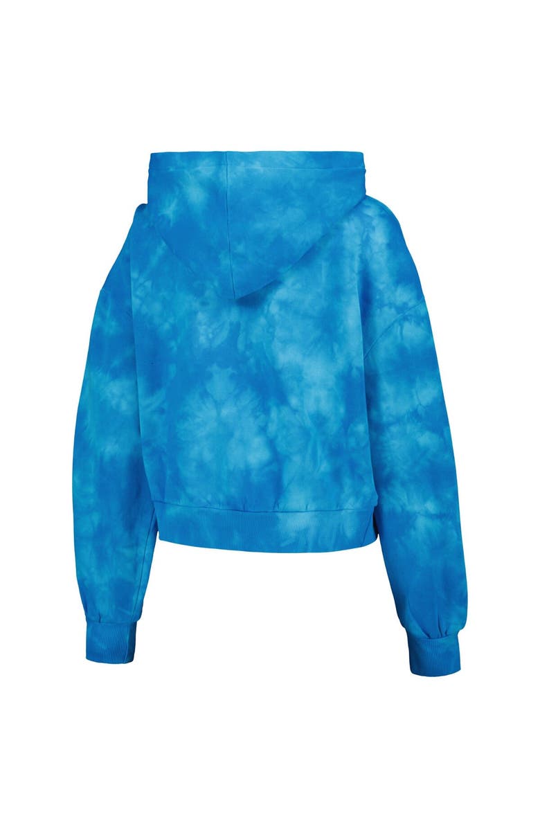 THE WILD COLLECTIVE Women's The Wild Collective Blue Detroit Lions Tie-Dye Cropped Pullover Hoodie, Alternate, color,