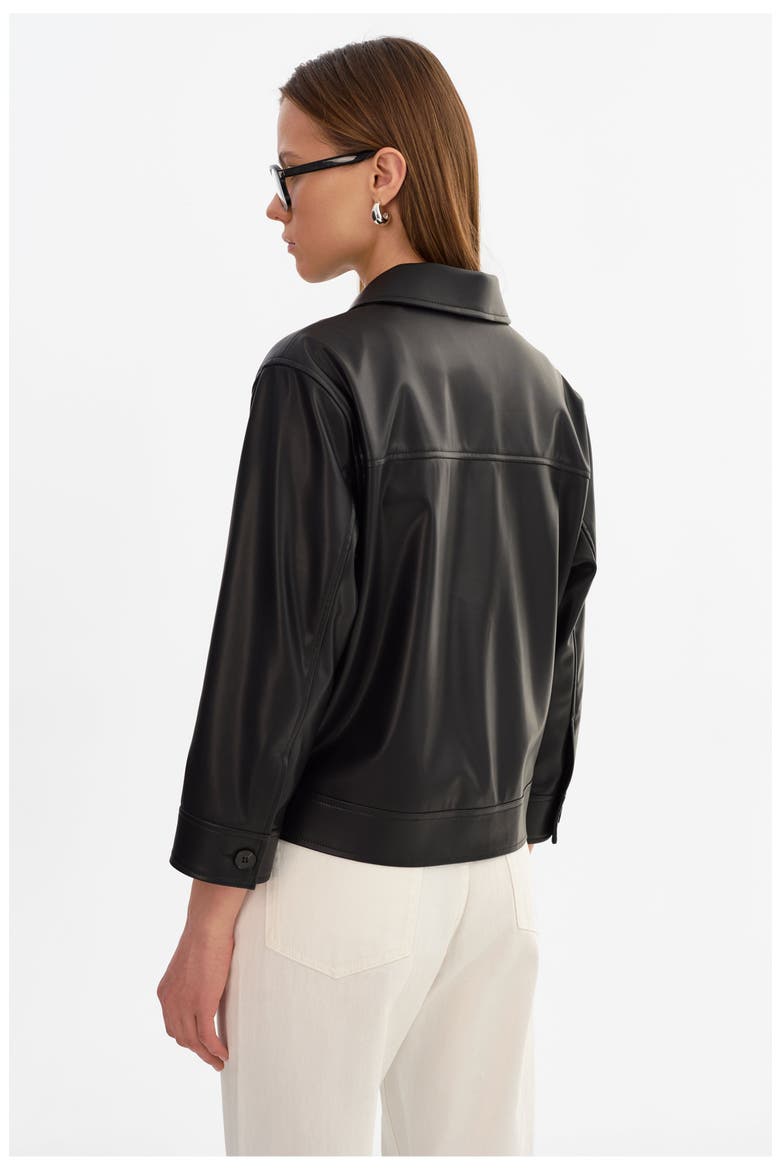 Elara | Faux Leather Jacket, Alternate, color, Black