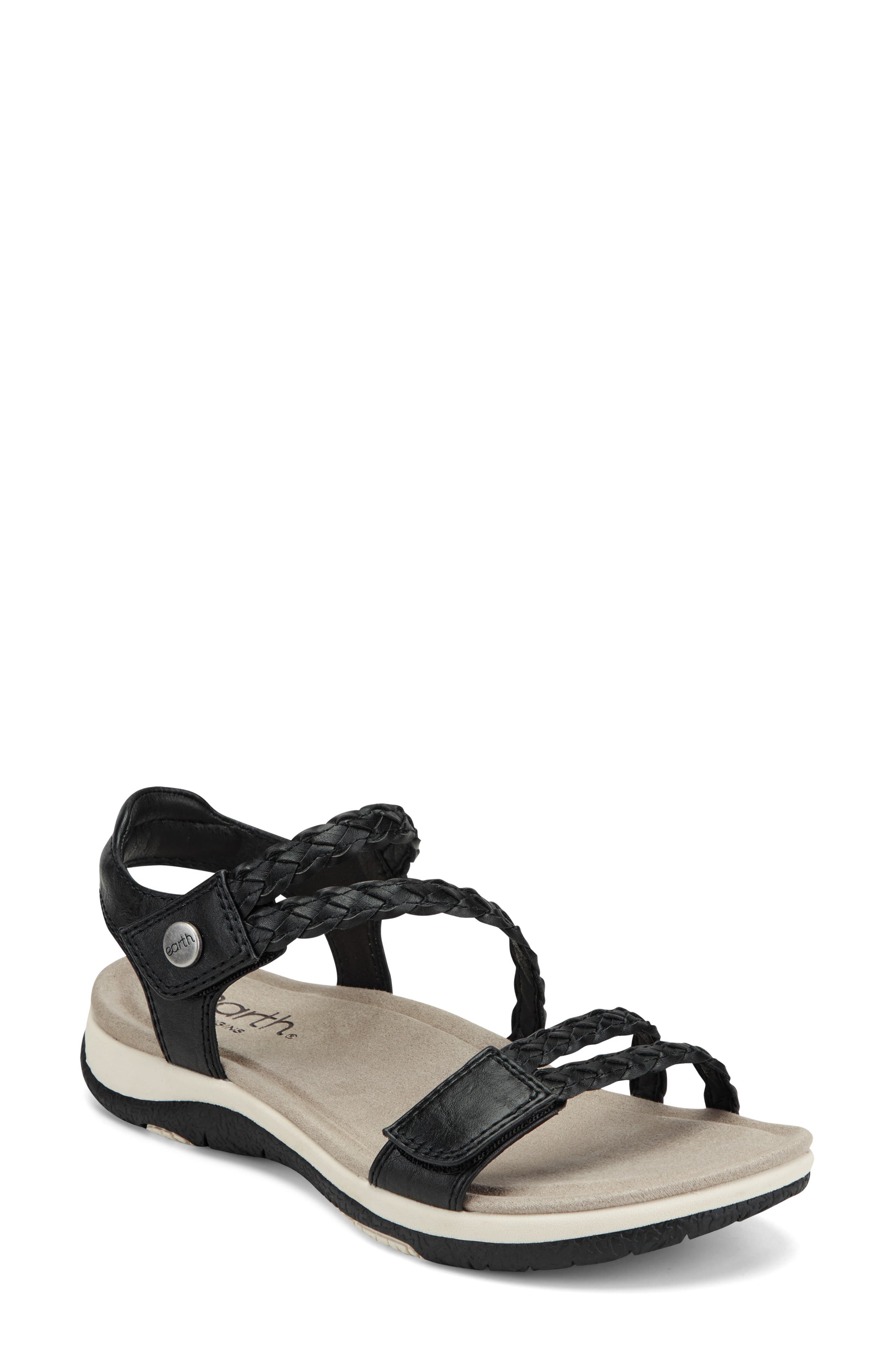 Earth<sup>®</sup> Stellon Ankle Strap Sandal, Main, color, Black