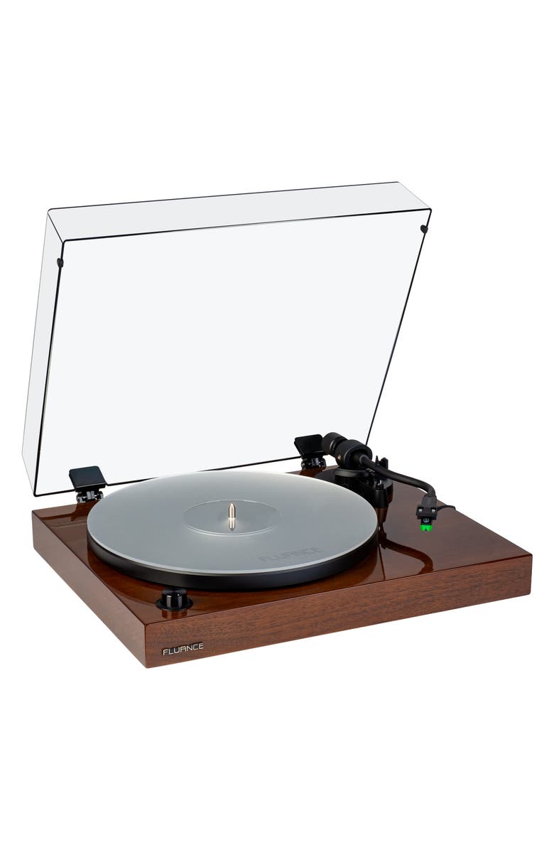 Fluance Vinyl Turntable Record Player Anti-Resonant Platter Acrylic Mat Preamp, Main, color, Natural Walnut