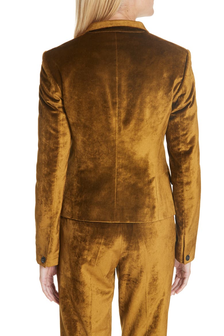 Rei Velvet Blazer, Alternate, color, OLIVE