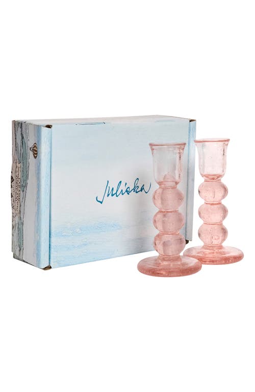 Juliska Provence Set Of 2 Candlesticks In Blush