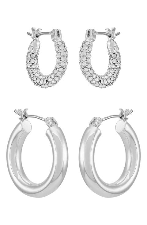 Set of 2 Assorted Hoop Earrings