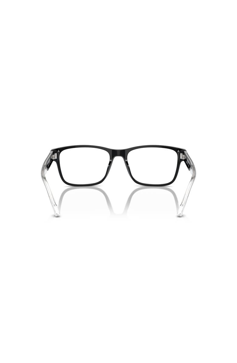 Emporio Armani 53mm Rectangle optical glasses, Alternate, color, Black