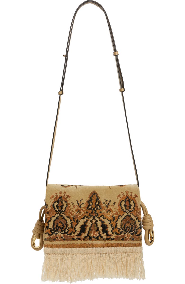 Loewe Flamenco Fringe Tapestry Calfksin Leather Bag, Main, color,