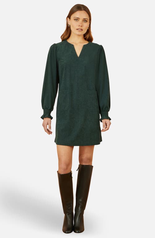 Yumi Long Sleeve V-neck Mini Dress In Multi