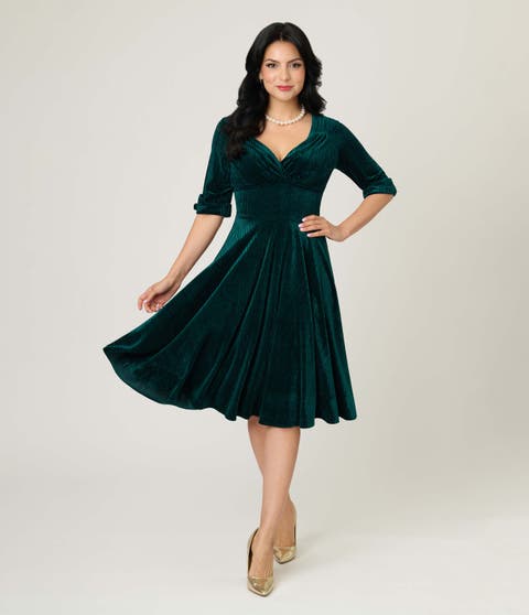 Half Sleeve Surplice Delores Swing Dress