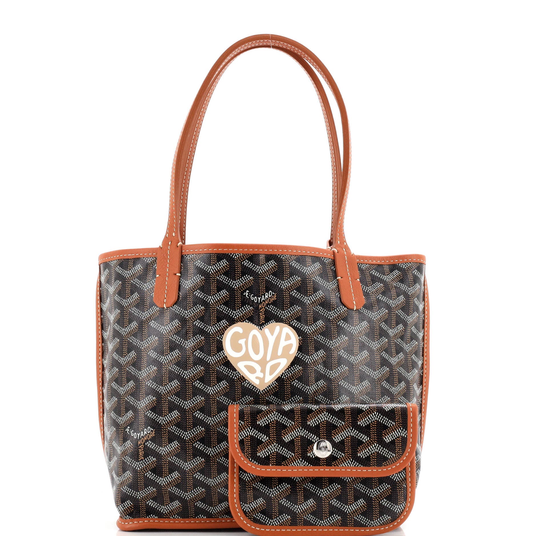 Pre-Owned Goyard Anjou Reversible Tote Printed Coated Canvas Mini, Alternate, color, 