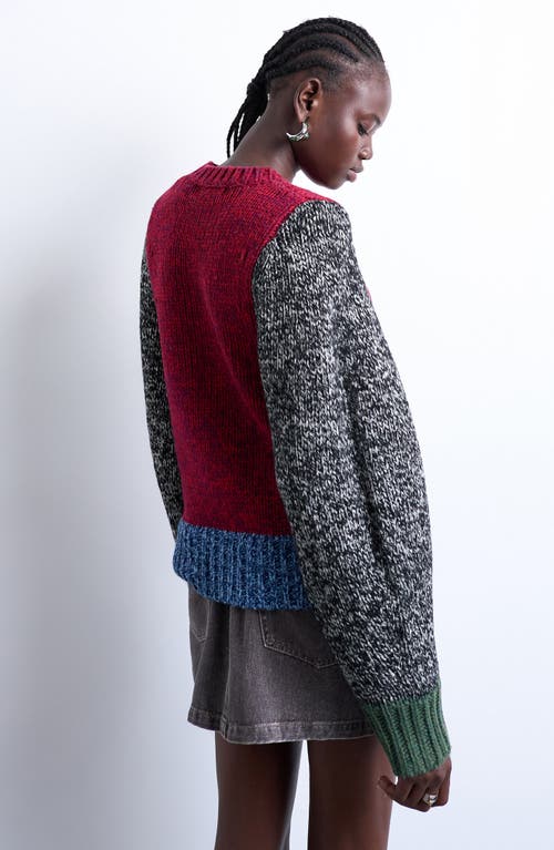Topshop Colorblock Crewneck Sweater In Multi