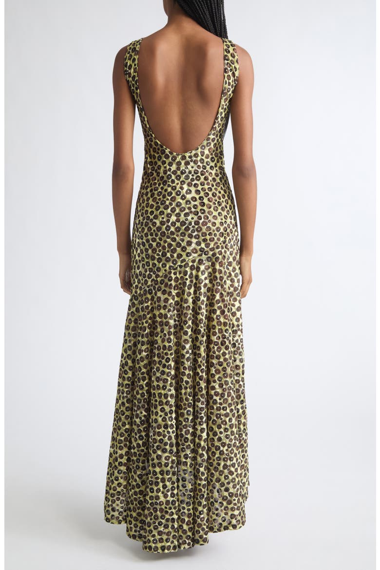Fens Open Back Velvet Devoré Maxi Dress, Alternate, color, BLACK MULTI