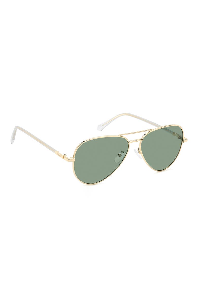 59mm Polarized Pilot Sunglasses, Alternate, color, GOLD/ GREEN POLAR