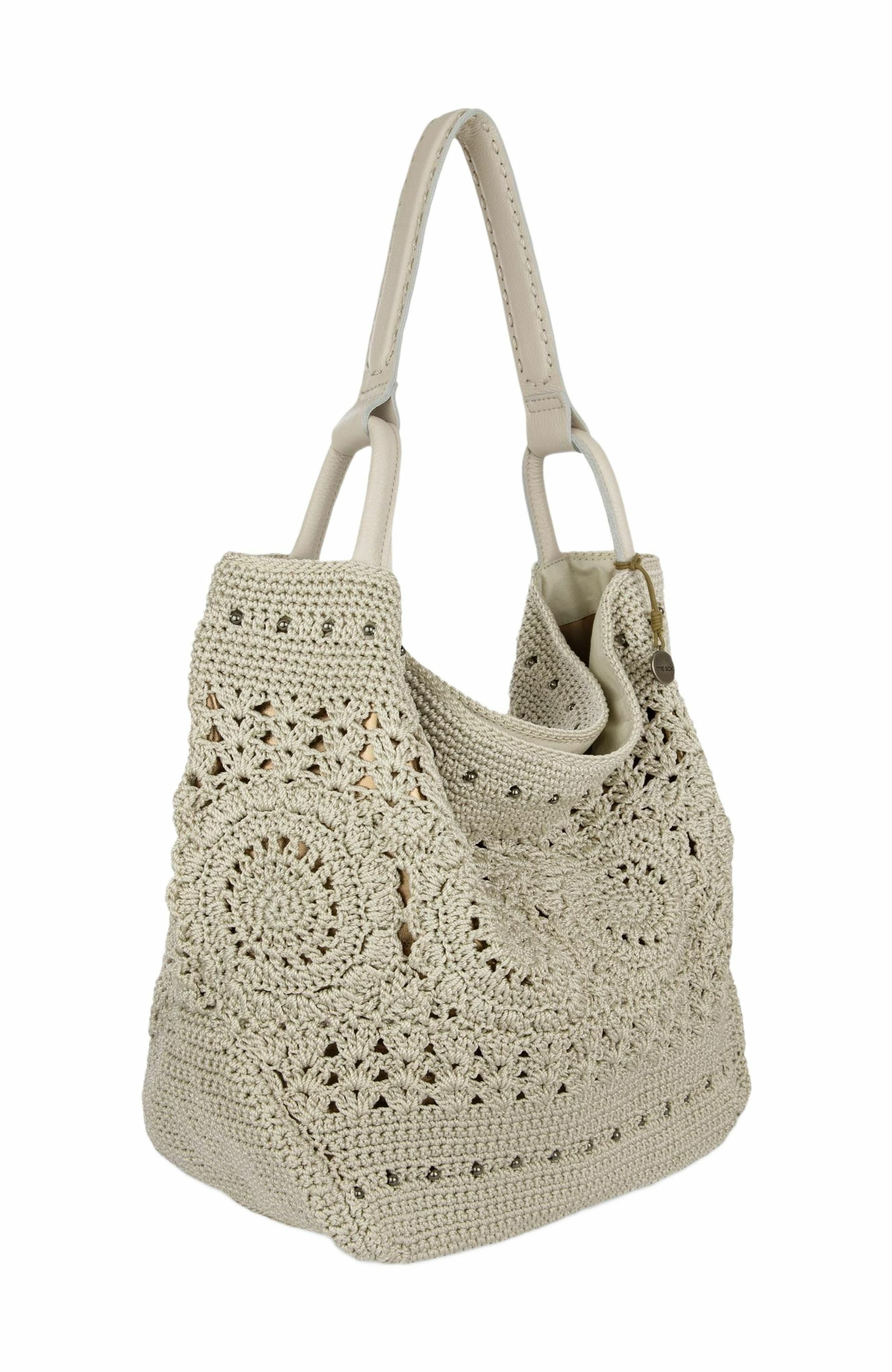 Los Feliz Large Tote Hand Crochet Bag, Alternate, color, Natural Medallion