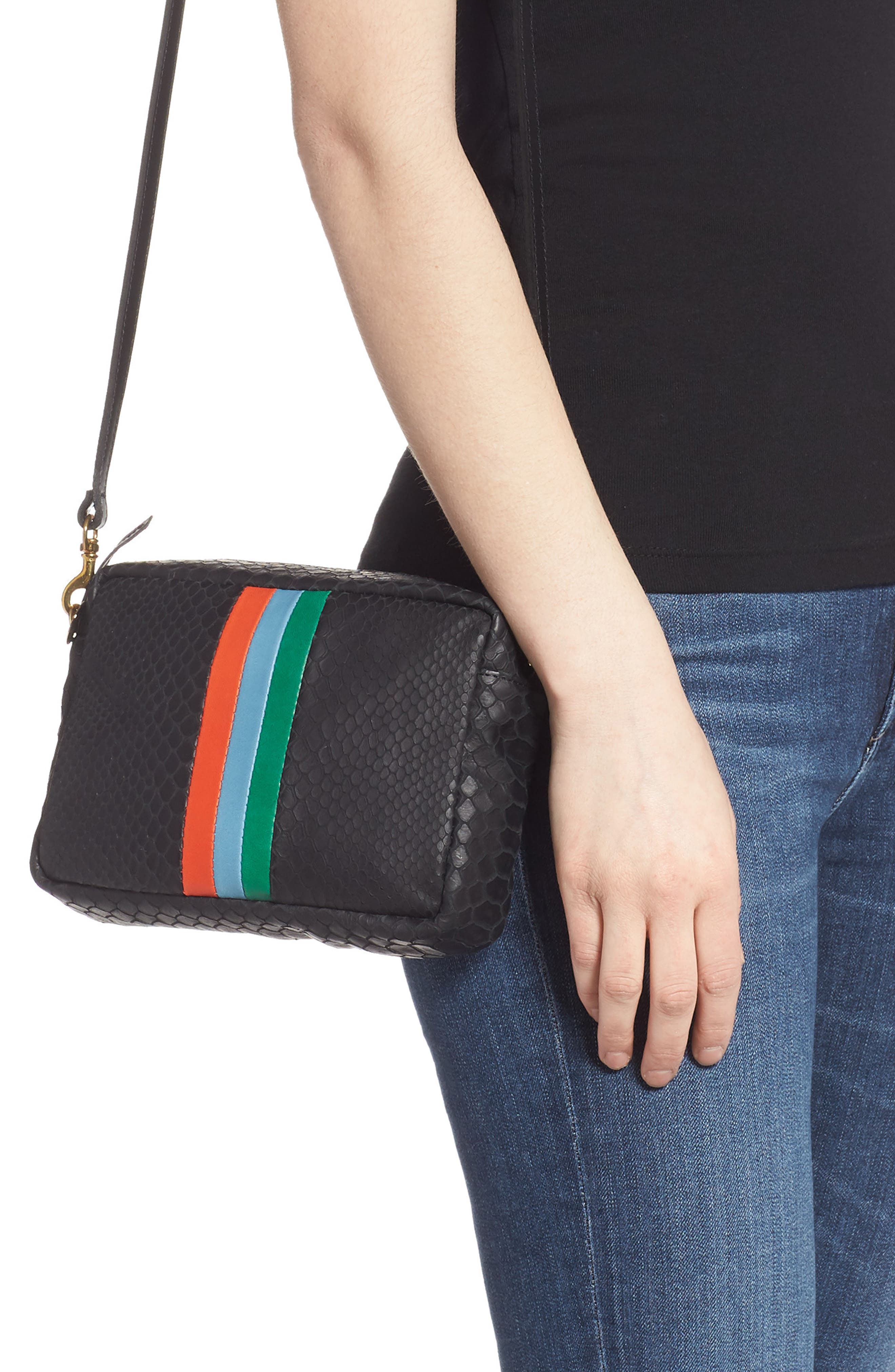 Clare V. Midi Sac Embossed Leather Crossbody Bag, Alternate, color, 