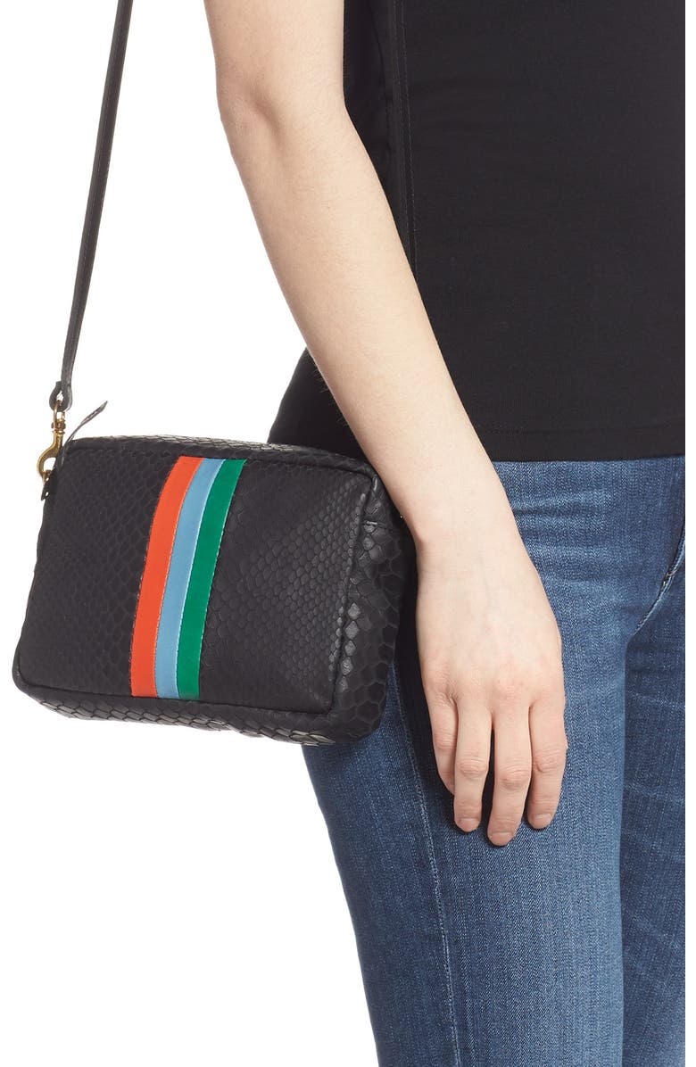 Clare V. Midi Sac Embossed Leather Crossbody Bag, Alternate, color,