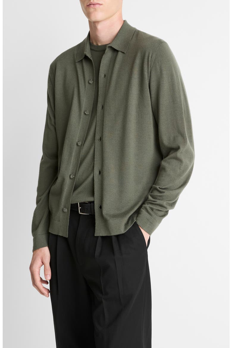 Merino Wool & Cashmere Cardigan, Main, color, SYCAMORE