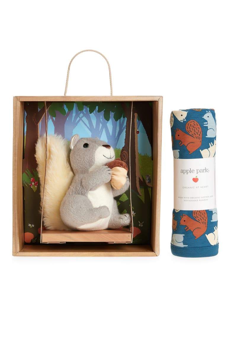 Blanket & Stuffed Toy Set, Alternate, color, SQUIRREL SCURRY