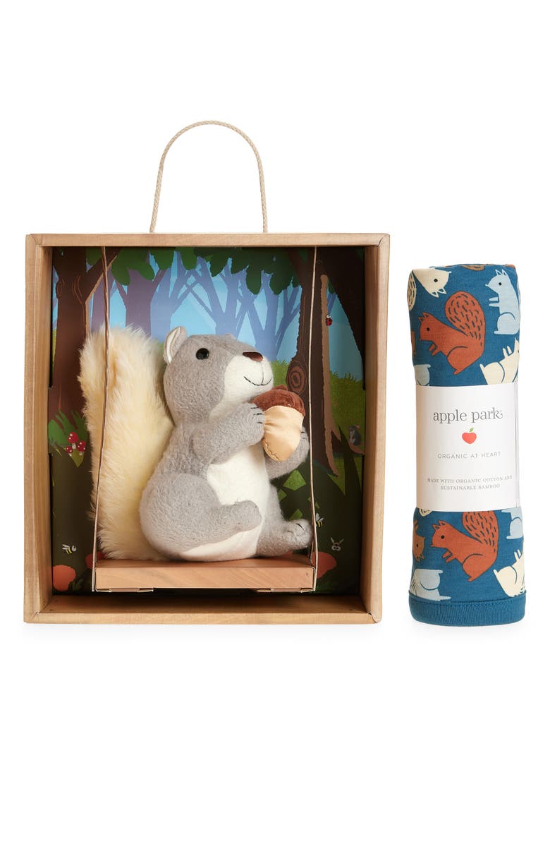 APPLE PARK Blanket & Stuffed Toy Set, Alternate, color, Squirrel Scurry