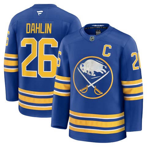 Men's Fanatics Rasmus Dahlin Royal Buffalo Sabres Premium Jersey with Captain's Patch